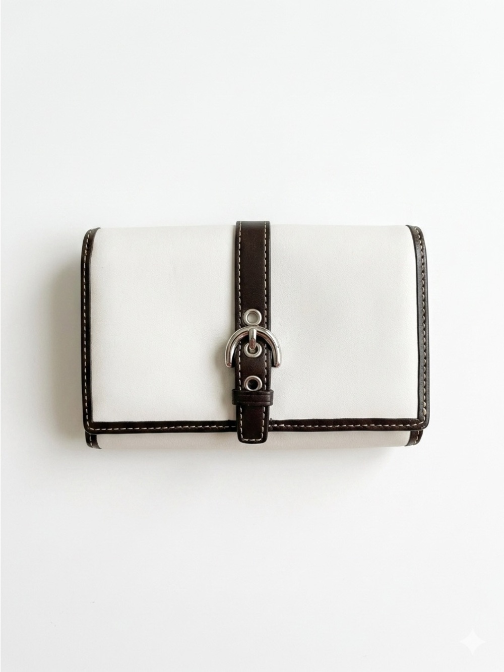 Vintage Coach Soho Long Leather Wallet White Ivory